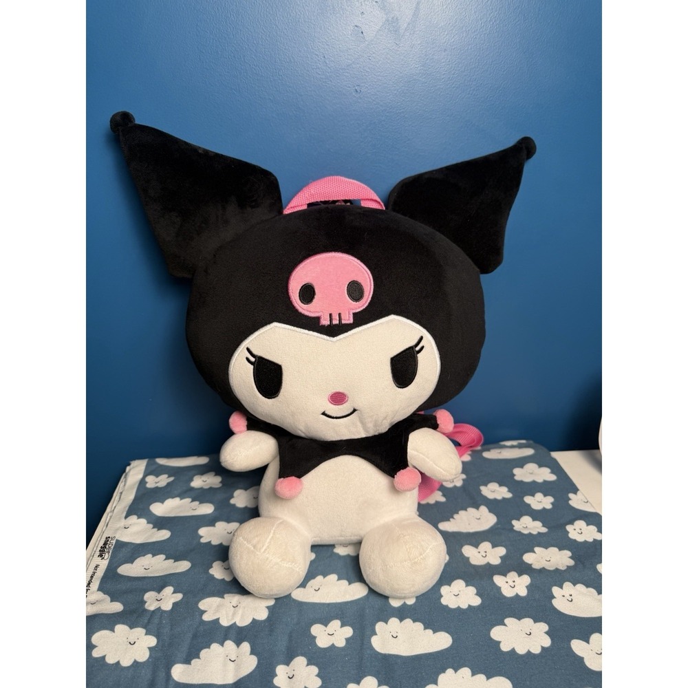 NWT Hot Topic Sanrio Kuromi Plush Backpack Black Pink Kawaii Gothic Backpack